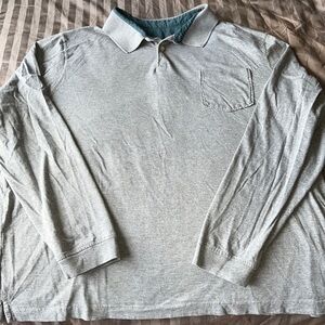 Tommy Bahama gray long sleeve pullover polo shirt size XXL